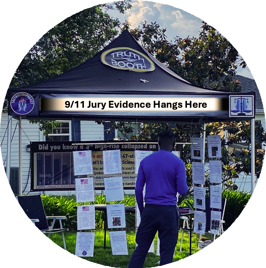 Truth Booth: Hanging the Evidence Logo